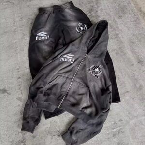 Fluent Black Tracksuit 2 piece set